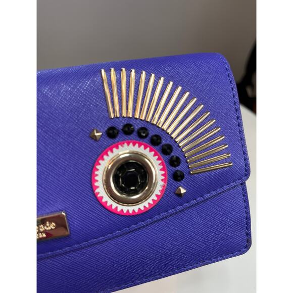 Kate Spade Liana Monster Purple Leather Clutch Wallet NWT Retail $278 - Picture 6 of 16